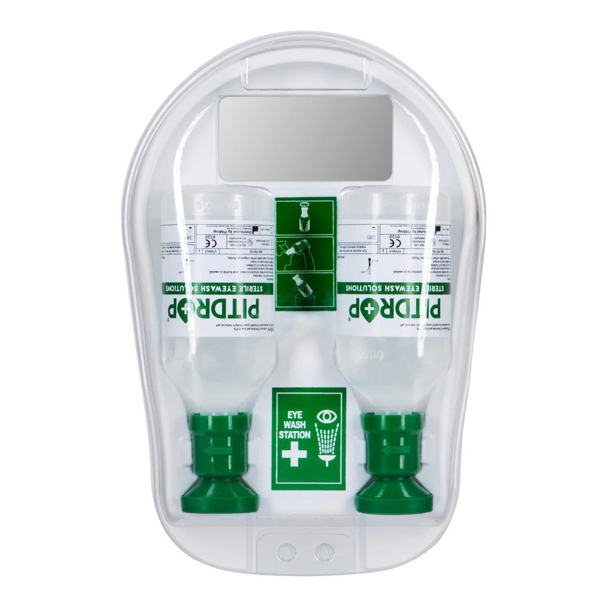 Pitdrop PD110-2 Duvar Tipi (Aynalı) Göz Duşu Seti (Yeşil-Yeşil)