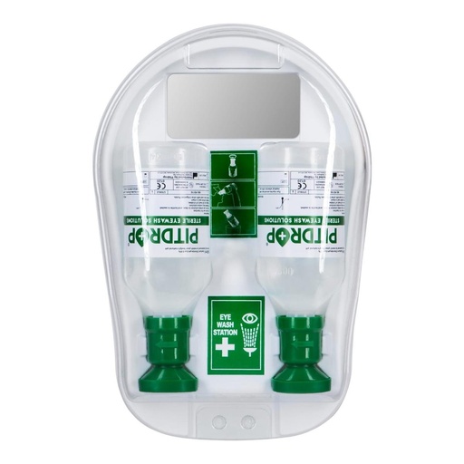 Pitdrop PD110-2 Duvar Tipi (Aynalı) Göz Duşu Seti (Yeşil-Yeşil)
