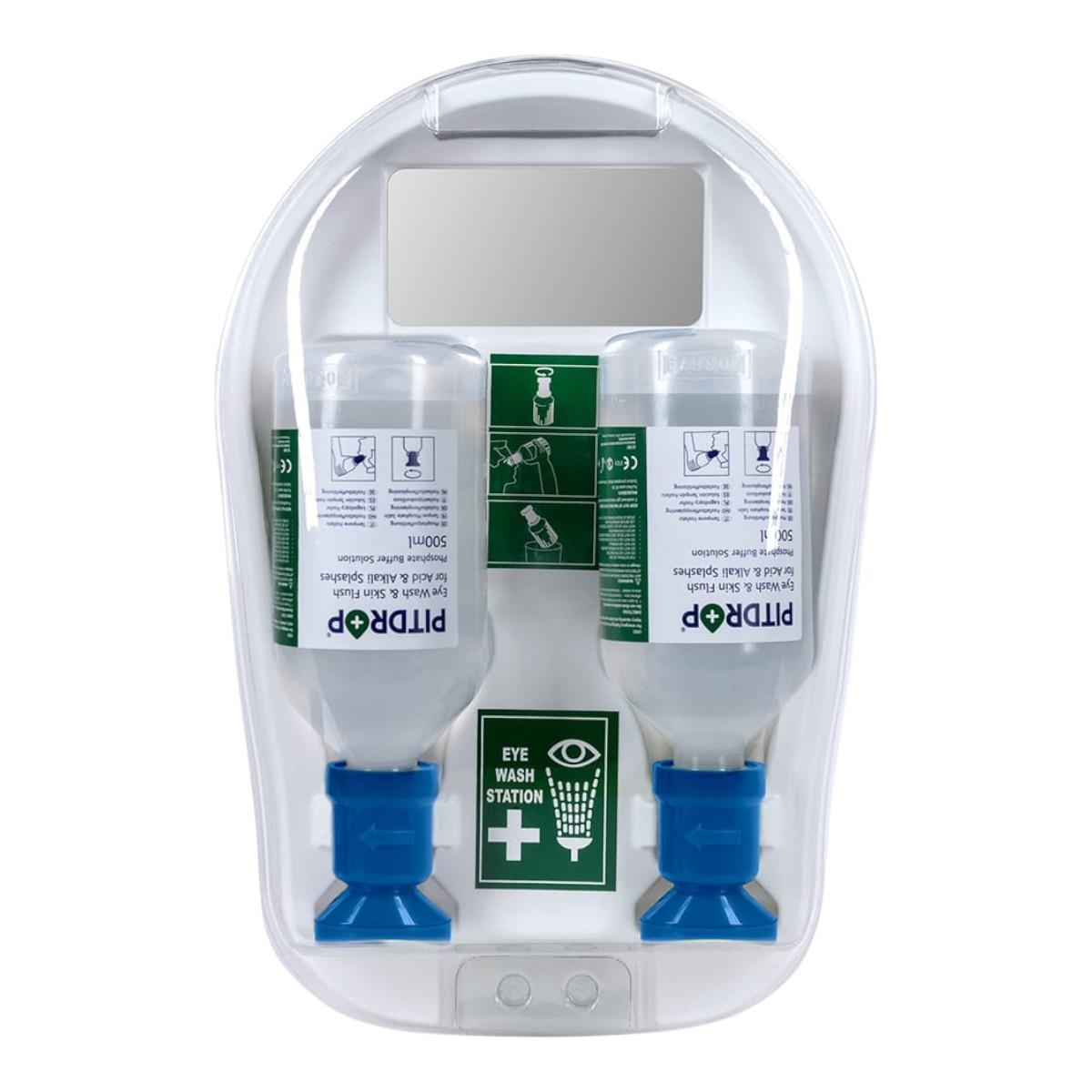 Pitdrop PX174-2 Duvar Tipi (Aynalı) Göz Duşu Seti (Mavi-Mavi)