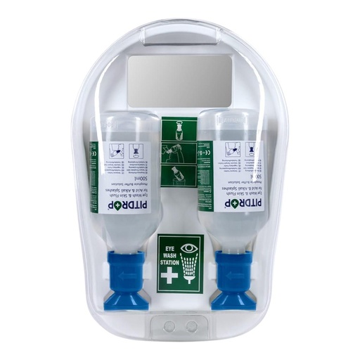 Pitdrop PX174-2 Duvar Tipi (Aynalı) Göz Duşu Seti (Mavi-Mavi)
