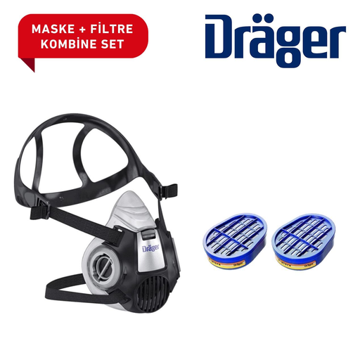 Drager 3300 Yarım Yüz Maske Ve ABEK1 Filtre Seti